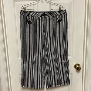 14 black and white striped pants